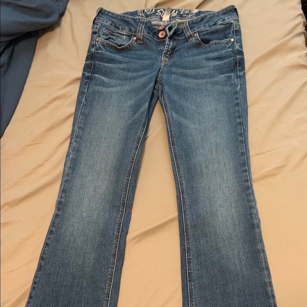 Flare blue jeans